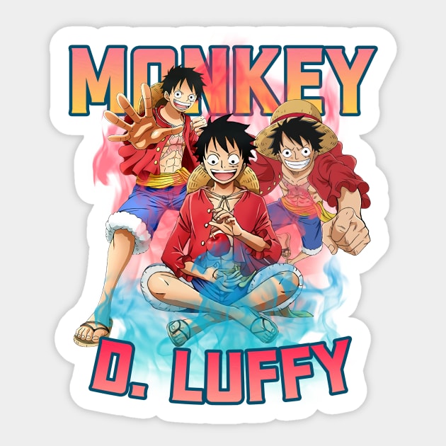 Bootleg Anime One Piece Monkey D. Luffy Sticker by inosukeino